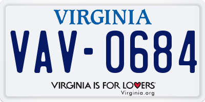 VA license plate VAV0684