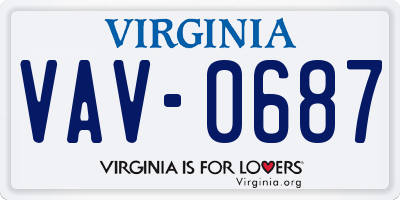VA license plate VAV0687