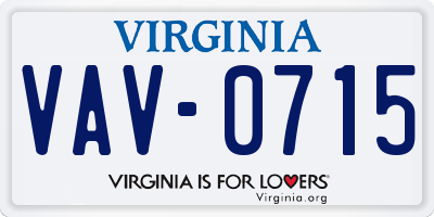 VA license plate VAV0715
