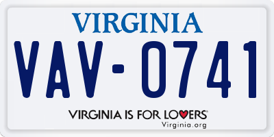 VA license plate VAV0741