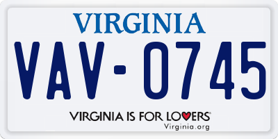 VA license plate VAV0745