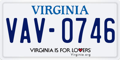 VA license plate VAV0746