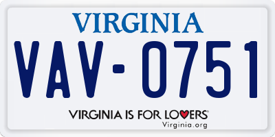 VA license plate VAV0751