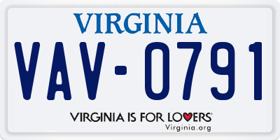 VA license plate VAV0791