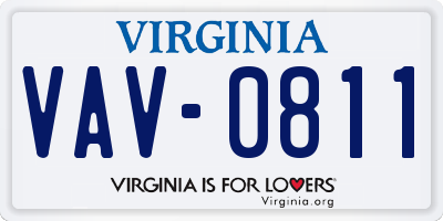 VA license plate VAV0811