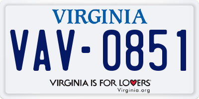VA license plate VAV0851