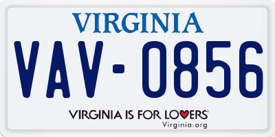 VA license plate VAV0856