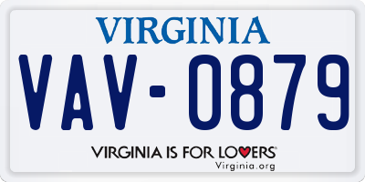 VA license plate VAV0879