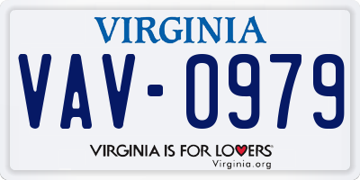 VA license plate VAV0979