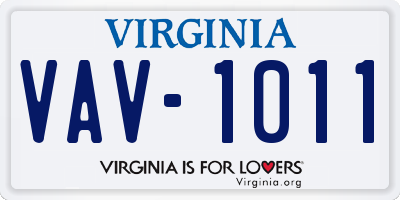 VA license plate VAV1011