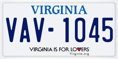 VA license plate VAV1045