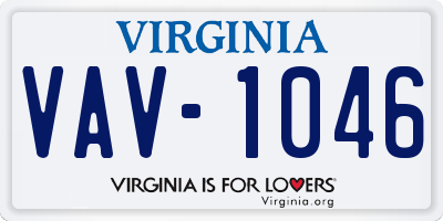 VA license plate VAV1046