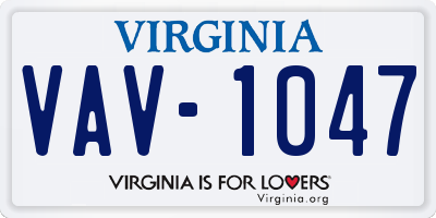 VA license plate VAV1047