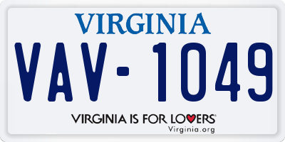 VA license plate VAV1049