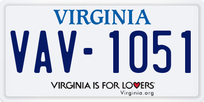 VA license plate VAV1051