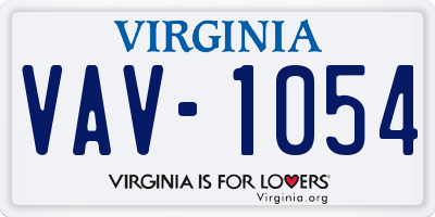 VA license plate VAV1054