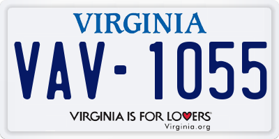 VA license plate VAV1055