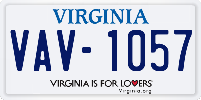 VA license plate VAV1057