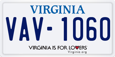 VA license plate VAV1060