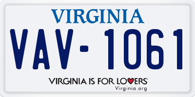 VA license plate VAV1061