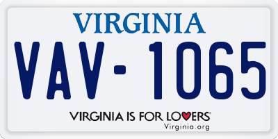 VA license plate VAV1065