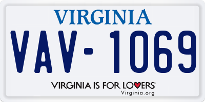 VA license plate VAV1069