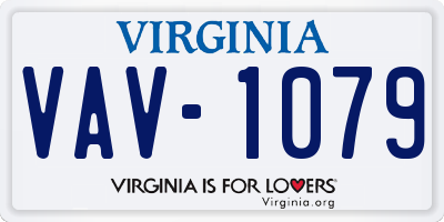 VA license plate VAV1079