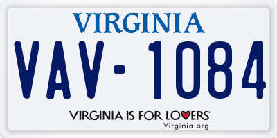 VA license plate VAV1084