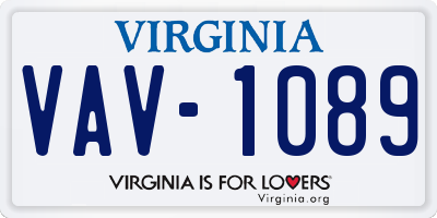 VA license plate VAV1089