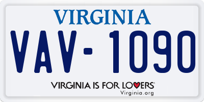 VA license plate VAV1090