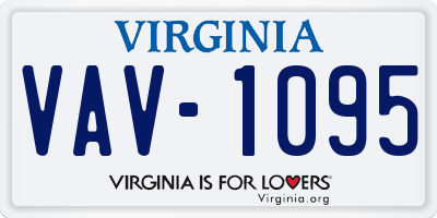 VA license plate VAV1095