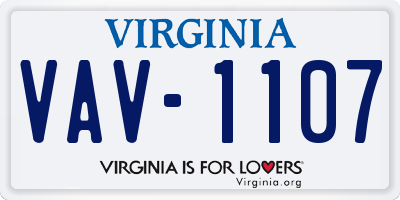 VA license plate VAV1107