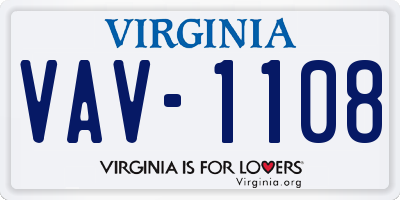 VA license plate VAV1108