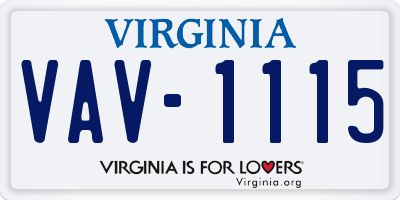 VA license plate VAV1115