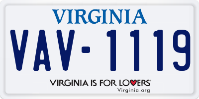 VA license plate VAV1119