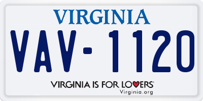 VA license plate VAV1120