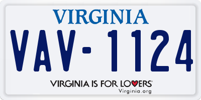 VA license plate VAV1124