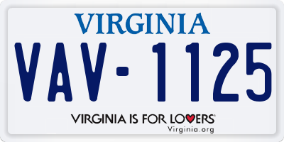 VA license plate VAV1125