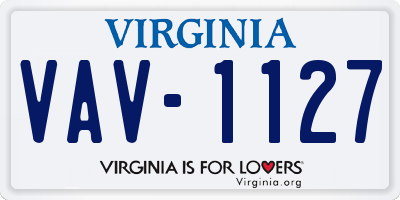 VA license plate VAV1127