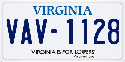 VA license plate VAV1128