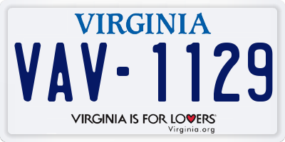 VA license plate VAV1129