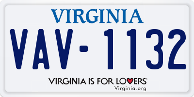 VA license plate VAV1132