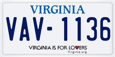 VA license plate VAV1136
