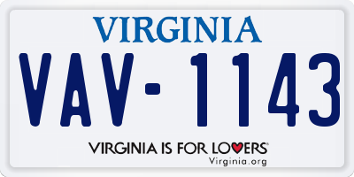 VA license plate VAV1143