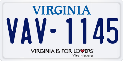 VA license plate VAV1145