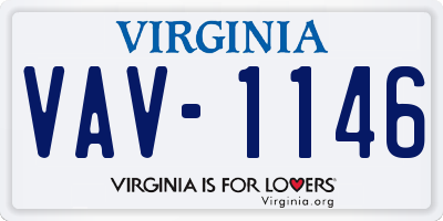VA license plate VAV1146