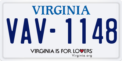 VA license plate VAV1148