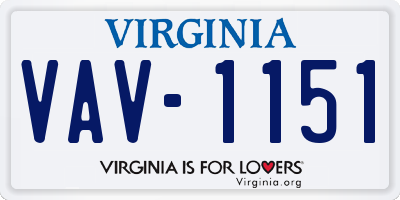 VA license plate VAV1151