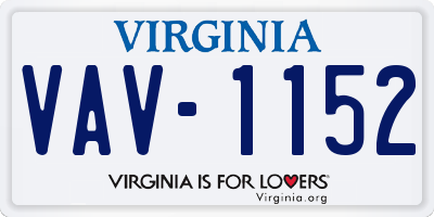 VA license plate VAV1152