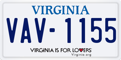 VA license plate VAV1155